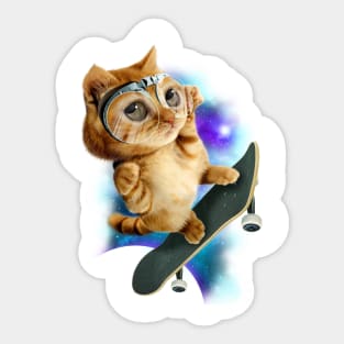 SKATEBOARD CAT Sticker